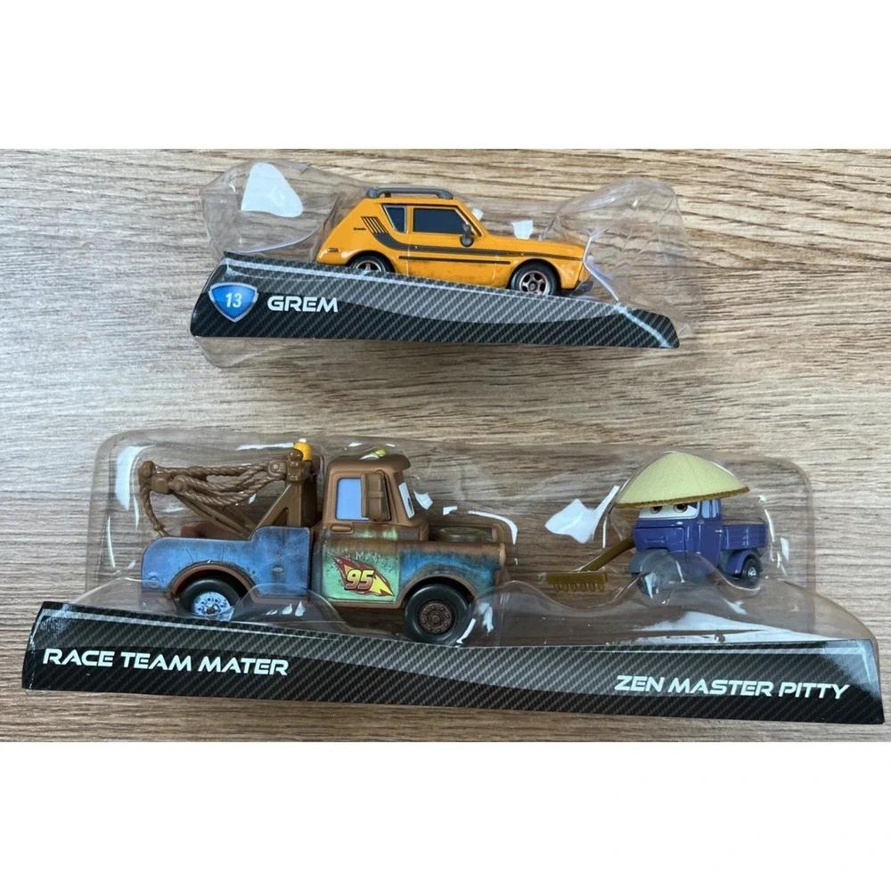 Disney Pixar Cars Set of 3 Race Team Mater, Zen Master Pitty & Grem NEW